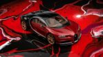 Crimson Torrent - Bugatti Chiron - French Racing Blue (224) - Splatchi Couture #vincodeart
