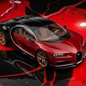 Crimson Torrent - Bugatti Chiron - French Racing Blue (224) - Splatchi Couture #vincodeart