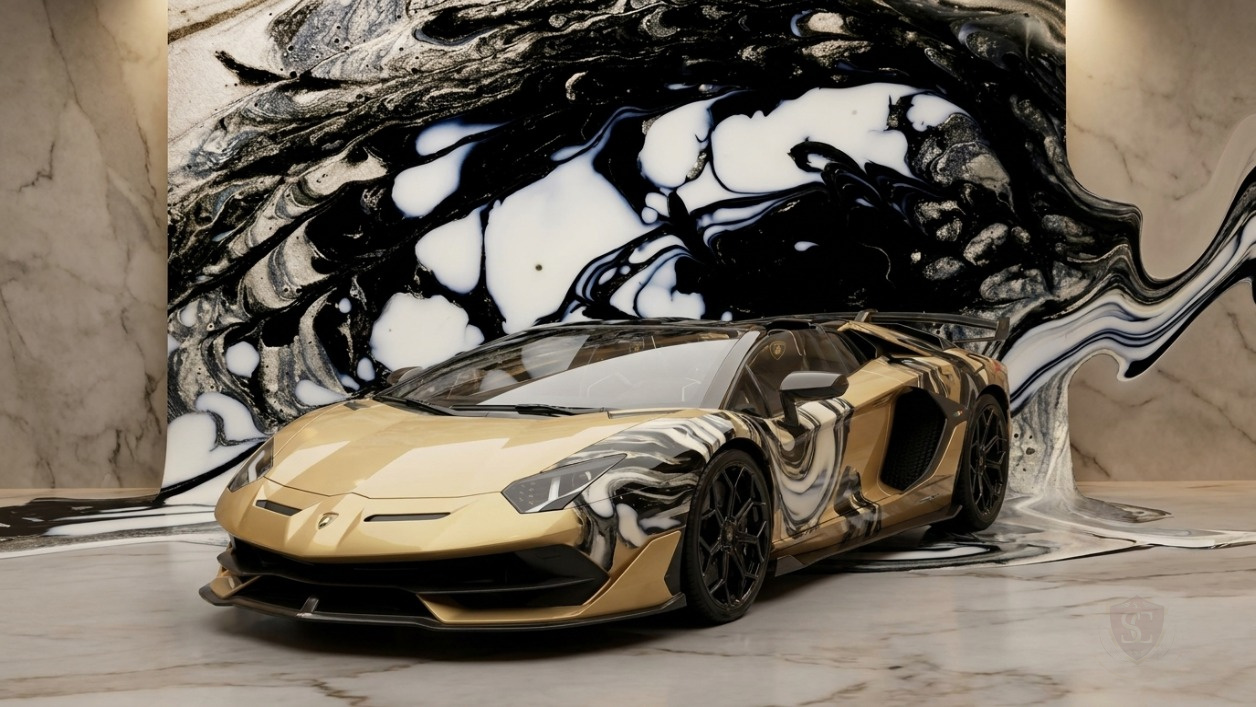 Gilded Chaos - Lamborghini Aventador SVJ - Verde Alceo (Ad Personam) - Splatchi Couture