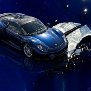 Deep Current - Porsche 918 Spyder - Liquid Metal Chrome Blue (3R7) - Splatchi Couture #vincodeart