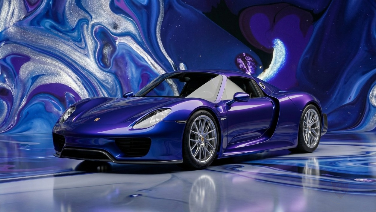 Ultraviolet - Porsche 918 Spyder - Liquid Metal Chrome Blue (3R7) - Splatchi Couture