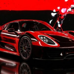 Scarlet Velocity - Porsche 918 Spyder - Liquid Metal Chrome Blue (3R7) - Splatchi Couture #vincodeart